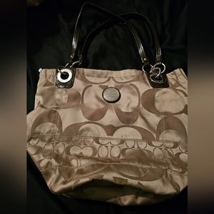 Coach Tan Tote with Silver Hardware